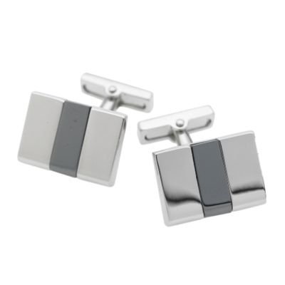 Osborne Dark grey two tone spoiler wedge cufflinks