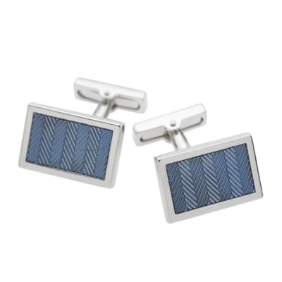 Osborne Blue herringbone cufflinks