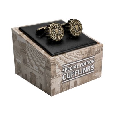 Guinness 250th brass bottle cap cufflinks