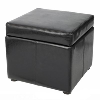 Chocolate bonded leather storage cube