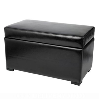 Chocolate bonded leather storage bench