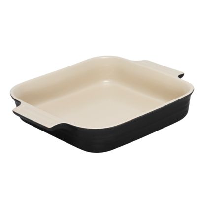 Satin black square dish