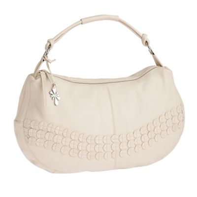 Tula Ivory 'Pheasant' circle applique shoulder bag