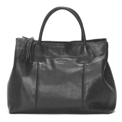 Osprey Black 'Krakow' crocodile print large top handle bag