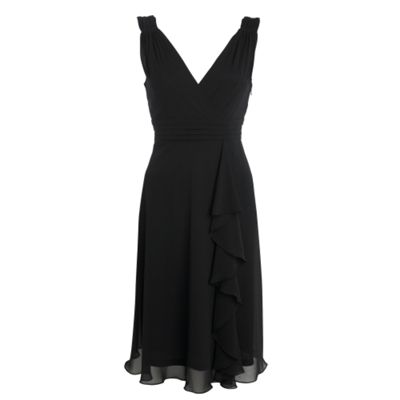 Petite Collection Petite black chiffon waterfall dress