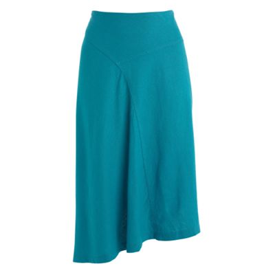 Turquoise cut about linen skirt