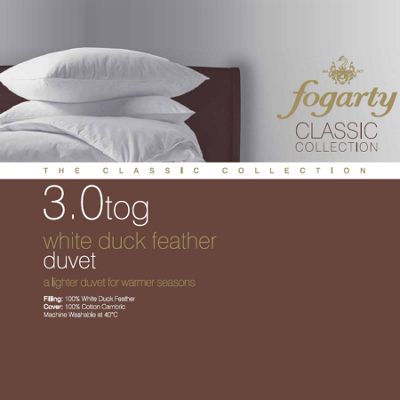 White classic duck feather 3.0 tog duvet �7.50