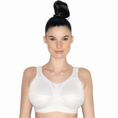 White soft cup sports bra