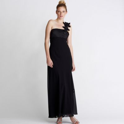 Debut Black one shoulder corsage dress