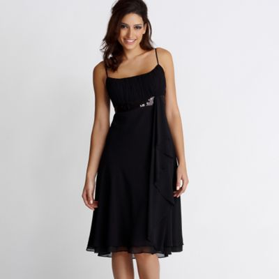 Black sequin embellished babydoll dress