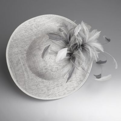 Silver small feather saucer base head piece
