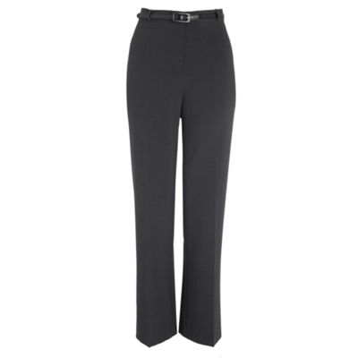 Grey slim belted trousers