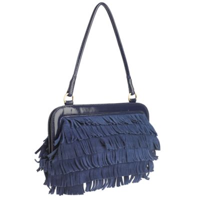 Rocha.John Rocha Blue 'Corsa' fringed clutch bag
