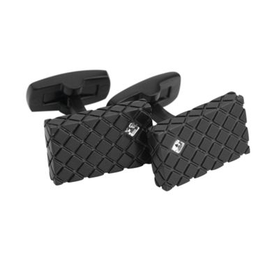 J by Jasper Conran Black rectangle crystal cufflinks