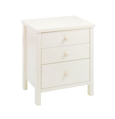 Ivory atlantis three drawer bedside cabinet