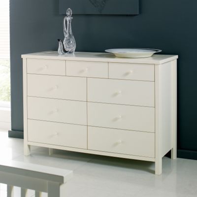 Debenhams Ivory atlantis nine drawer chest