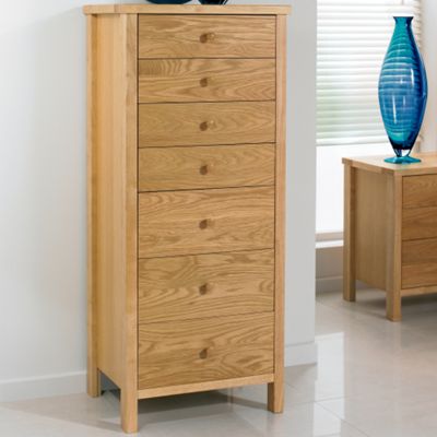 Debenhams Natural oak atlantis seven drawer chest