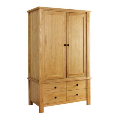 Debenhams Oak and walnut denver large wardrobe