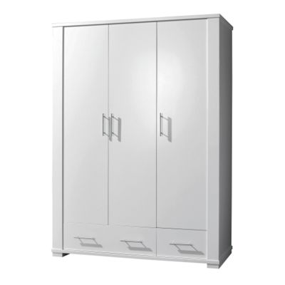 Metro white three drawer wardrobe