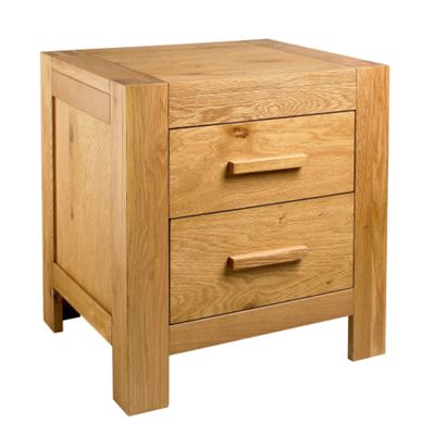 Oak lyon two drawer bedside cabinet