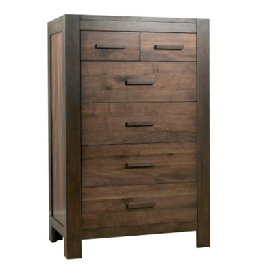 Walnut lyon six drawer chest