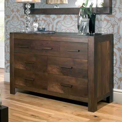 Debenhams Walnut lyon seven drawer chest