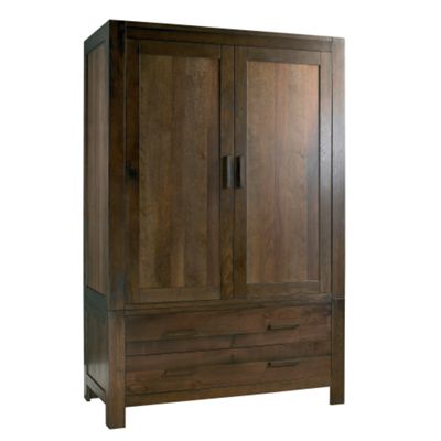 Walnut lyon double wardrobe with two drawers