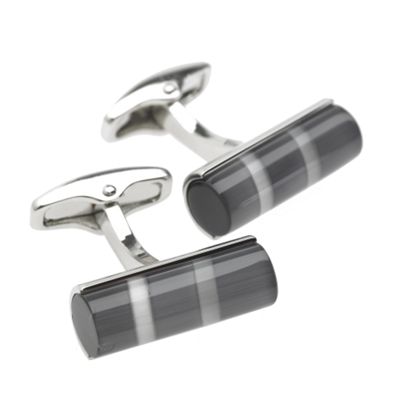 Grey cat eye bar cufflinks