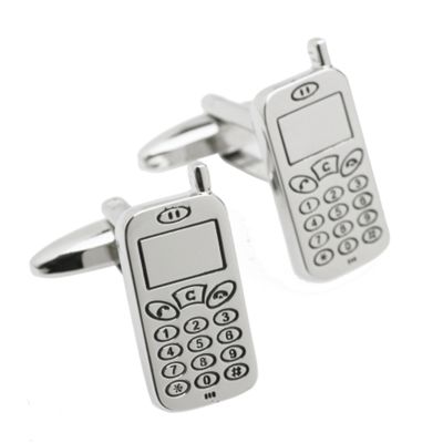 Thomas Nash Silver mobile phone cufflinks