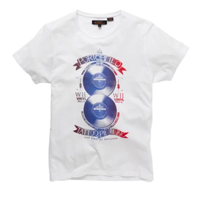 White Portobello Vinyl print t-shirt