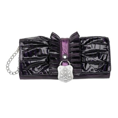 Purple 'Ellen' frill clutch bag