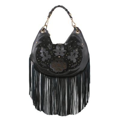Black Lennon Tassle Shoulder Bag by Mischa Barton from Debenhams