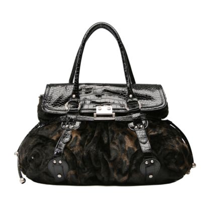 Black 'Oscar' fur work bag