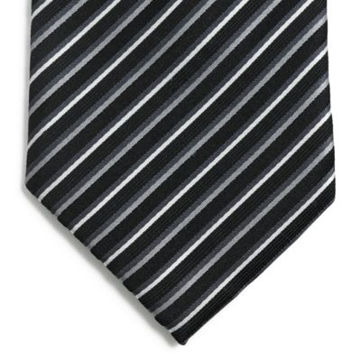 Black stripe silk tie