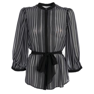 J by Jasper Conran Black and grey soft stripe blouse