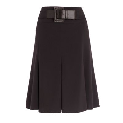 Collection Black belt detail seamed skirt
