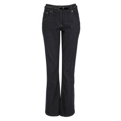 Betty Jackson.Black Dark indigo belted jeans