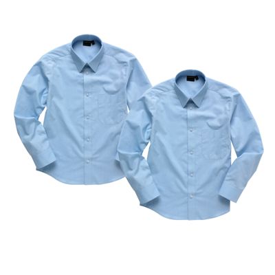 Pack two pale blue long sleeved shirts