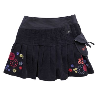 Purple cord pleated skirt