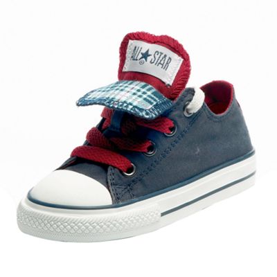 Grey &39Double Tongue&39 ox trainers