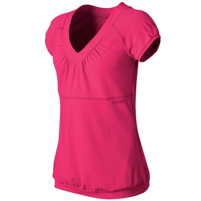 Pink drapy v-neck t-shirt
