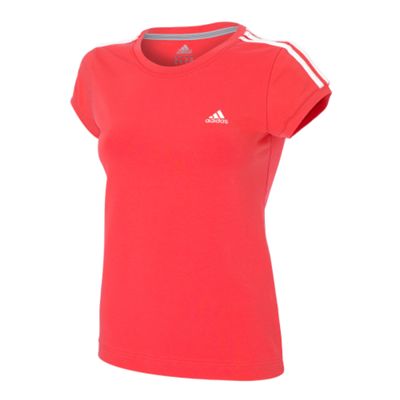 Adidas Pink 3 stripes performance t-shirt