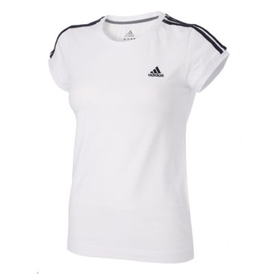 Adidas White Three Stripe t-shirt