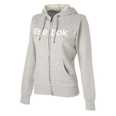 Grey large logo full zip hood