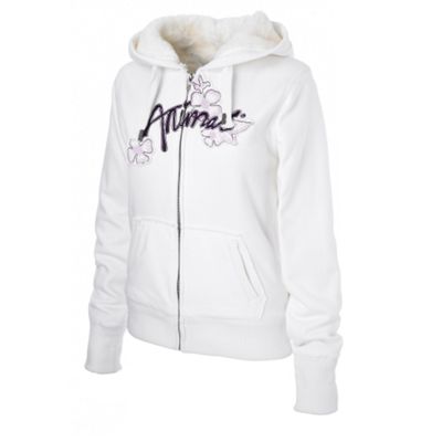 White rudden Logo Zip Through Top