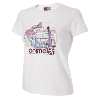 Animal White Aberdeen surfboard t-shirt