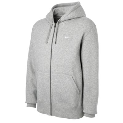 Grey brushed fleece hoodie