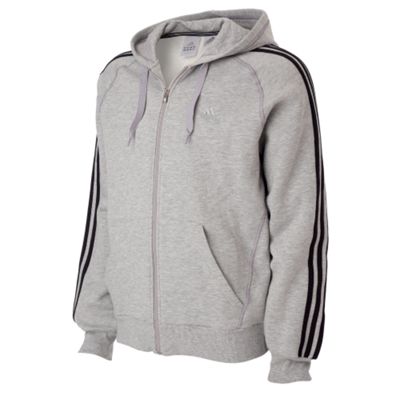 Grey &39Essential 3 Stripes FZ&39 hoodie