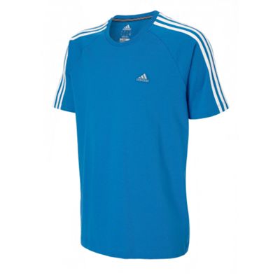 Adidas Blue 3 stripe crew neck t-shirt