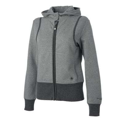 Grey marl zip through fleece hoodie